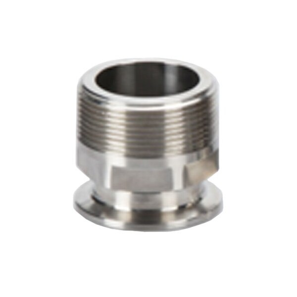 Cole-Parmer Fitting, 316L Stainless Steel, Straight, Sanitary Clamp to Threaded Adapter, 1-1/2in Clampx3/4in 3070076 - main